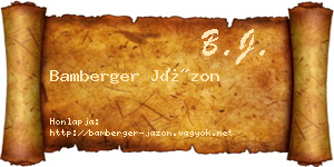Bamberger Jázon névjegykártya
